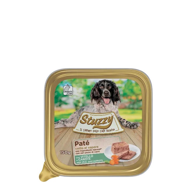 Stuzzy Paté Classico Con Vitello E Carote Per Cani Adulti Vaschetta 150g-3