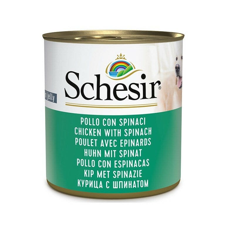 Schesir Pollo Con Spinaci Cibo Umido Cani Adulti Lattina 285g-1
