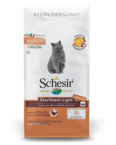 Schesir Sterilized&Light Croccantini Con Pollo Per Gatti Adulti Sacco 10kg-2