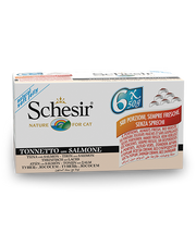 Schesir Tonnetto Con Salmone Cibo Umido Gatti Adulti Multipack 6x50g-3