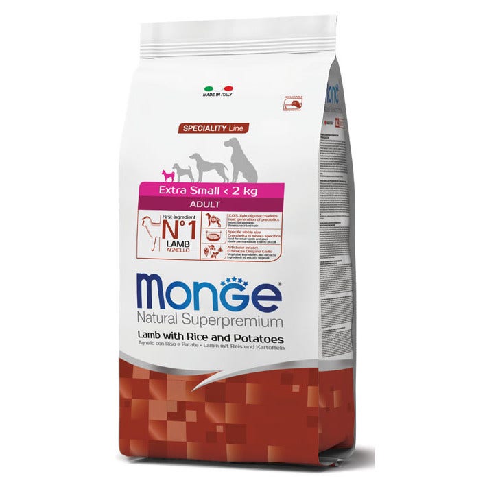 Monge Agnello Riso E Patate Cibo Secco Per Cani Adulti Taglia Molto Piccola Sacco 800g-3
