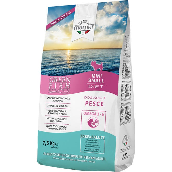 Marpet Greenfish Pesce Cibo Secco Per Cani Adulti Taglia Mini Small Sacco 7,5Kg-3