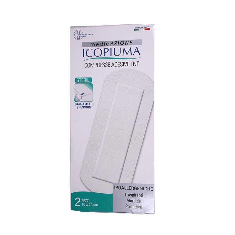 Icopiuma Compresse Adesive Sterili in TNT 10x25cm 2 Pezzi-1