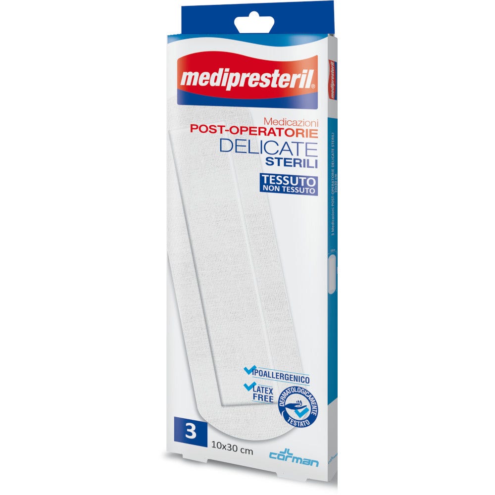 Medipresteril Medicazioni Post-Operatorie Delicate Sterili 10x30cm 3 Pezzi-2