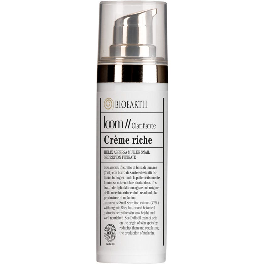 Bioearth Loom Crema Chiarificante Viso Ricca Rughe 30ml-3