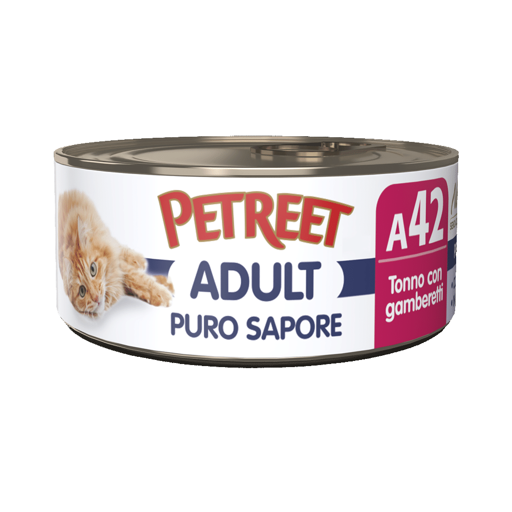 Petreet Adult Puro Sapore Tonno Con Gamberetti Per Gatti Lattina 70g-3