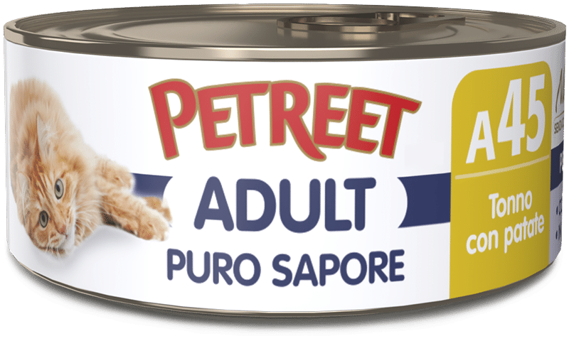 Petreet Puro Sapore Tonno Con Patate Cibo Umido Per Gatti Adulti Lattina 70g-2