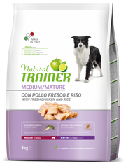 Natural Trainer Crocchette Pollo Fresco Per Cani Adulti Taglia Media Sacco 3kg-3