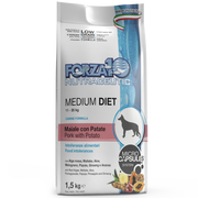 Forza10 Medium Diet Crocchette Al Maiale Con Patate Cani Adulti Taglia Media Sacco 1,5kg-1