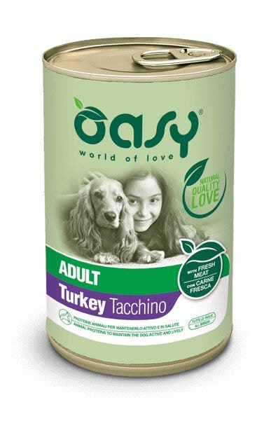 Oasy Wet Dog Lifestage Patè Tacchino Cibo Umido Cani Adulti Lattina 400g-1