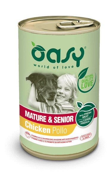 Oasy Wet Dog Lifestage Patè Cibo Umido Cani Mature/Senior Lattina 400g-1