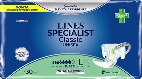 Lines Special Classic Pannoloni Mutandina Unisex Super Taglia L 30 Pezzi-2