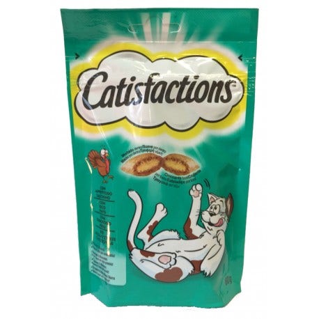 Catisfaction Snack Al Tacchino Per Gatti Bustina 60g-2