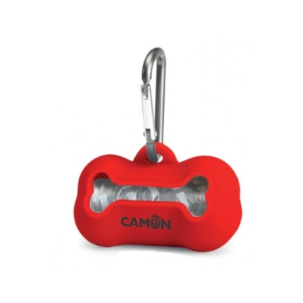 Camon Porta Sacchetti Silicone Rosso Per Cani-3