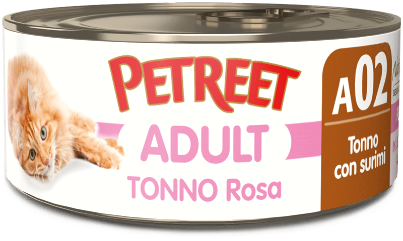 Petreet Tonno Rosa Con Surimi Cibo Umido Gatto Adulto 140g-1