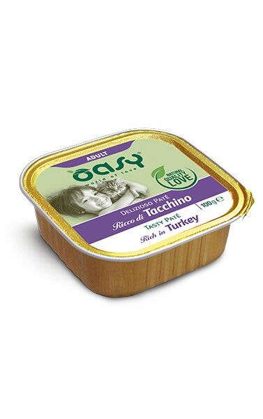 Oasy Delizioso Paté Gatto Adult Ricco di Tacchino 100g-1