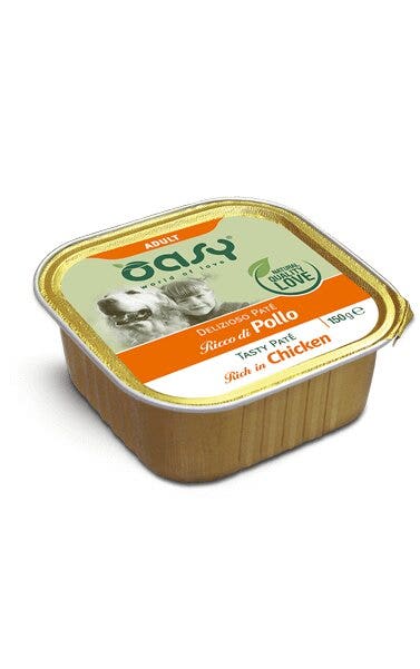 Oasy Delizioso Paté Ricco di Pollo Per Cani Adulti 150g-1