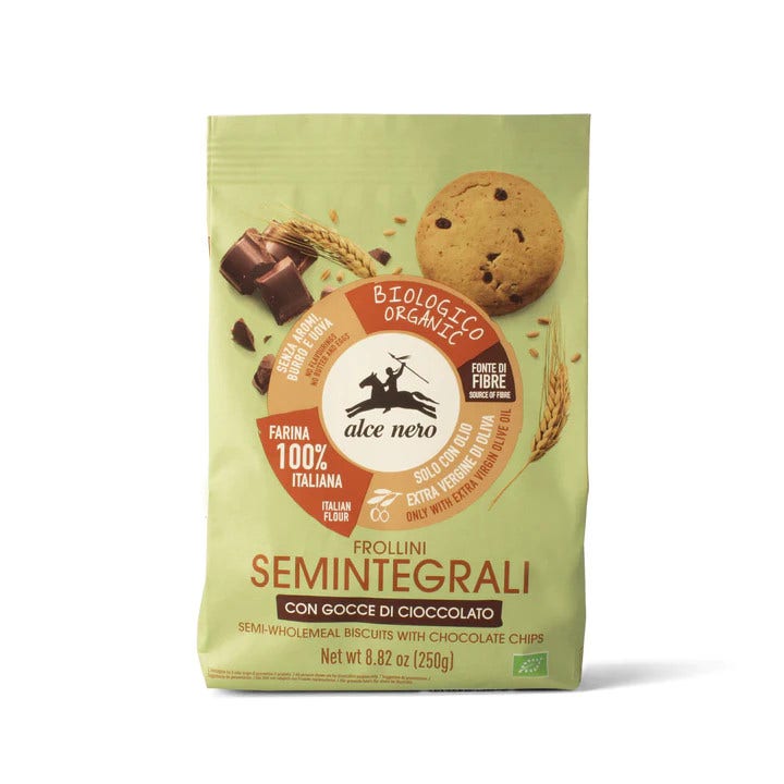Alce Nero Frollini Semintegrali Con Gocce di Cioccolato Biologici 250g-1
