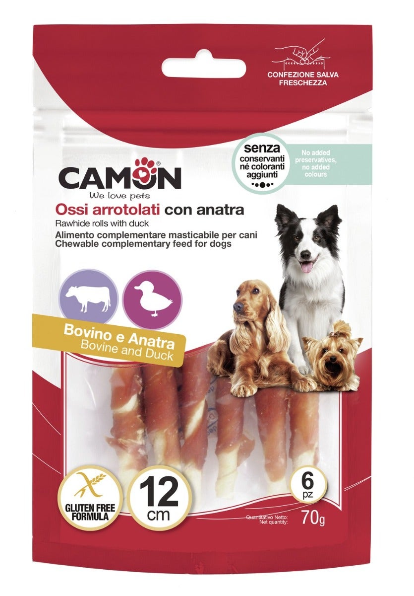 Camon Rolls di Pelle Bovina con Anatra 28cm 250g-3