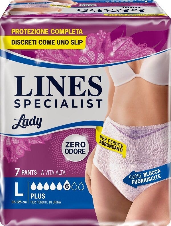 Lines Specialist Lady Pants Plus Mutandina Incontinenza Taglia L 7 Pezzi-1