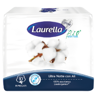Laurella Cotone Ultra Notte Con Ali 10 Assorbenti -1