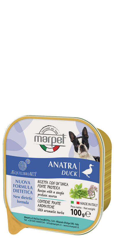 Marpet Aequilibriavet Anatra Cibo Umido Per Cani Adulti Vaschetta 100g-2