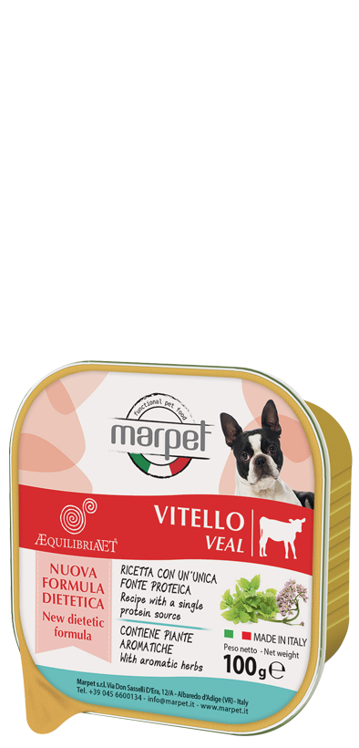 Marpet Aequilibriavet Vitello Cibo Umido Per Cani Adulti Vaschetta 100g-2