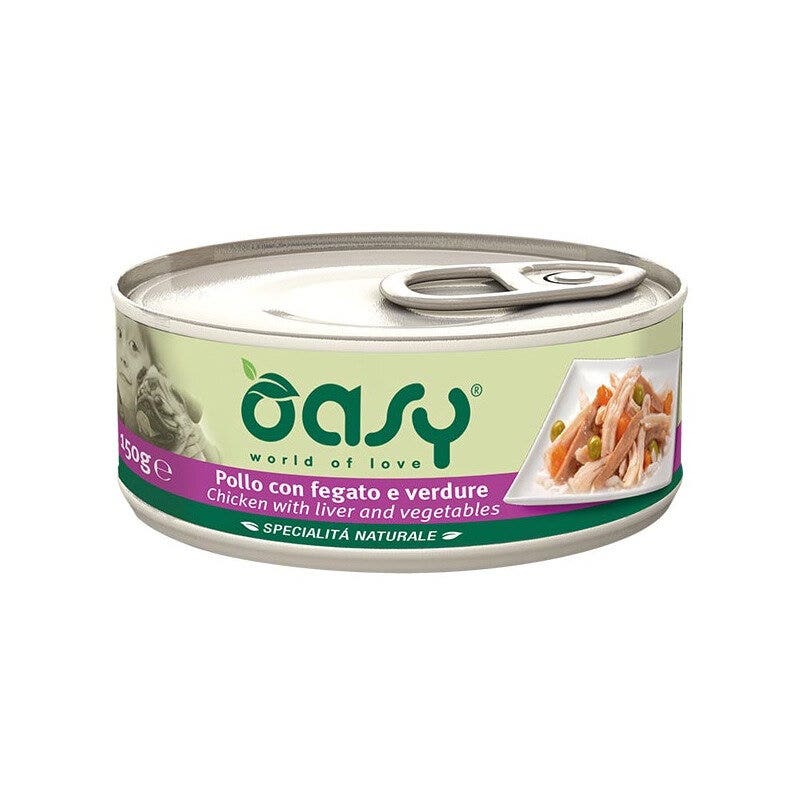 Oasy Specialità Naturale Pollo Con Fegato E Verdure Per Cani Adulti 150g-1