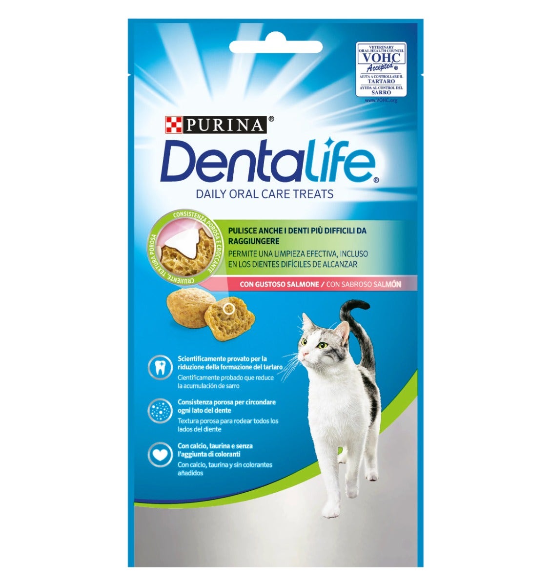 Purina Dentalife Daily Oral Care Treats Snack Per Gatti Pollo Salmone 40g-0