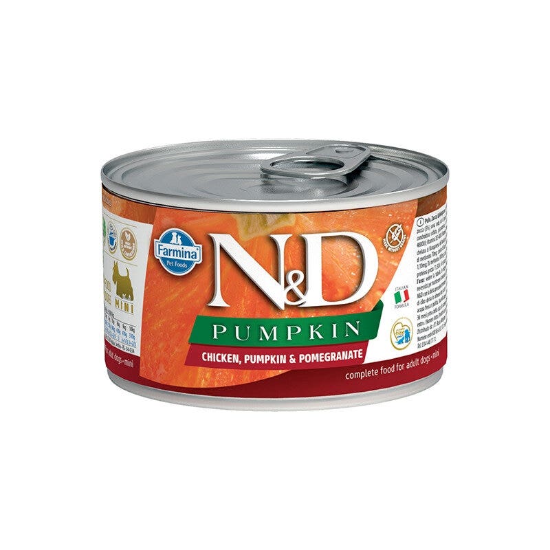 Farmina Natural & Delicious Pumpkin Mini Con Pollo Zucca E Melograno Per Cani Adulti 140g-1