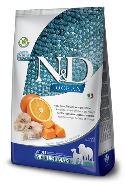 Farmina N&D Ocean Merluzzo E Zucca Cani Adulti Taglia Media E Grande Sacco 2,5kg-2