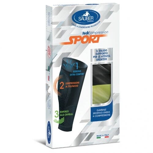 Sauber Sport Calza Unisex A Compressione Colore Grigio-Verde Taglia M-1