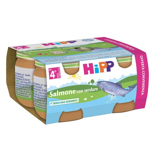 Hipp Omogeneizzato Salmone E Verdure 4x80g  - 1