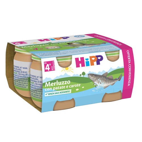 Hipp Omogeneizzato Merluzzo Carote E Patate 4x80g  - 1