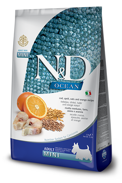 Farmina N&D Ocean Merluzzo E Farro Cani Adulti Taglia Mini Sacco 7kg-1