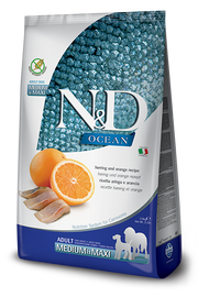 Farmina N&D Ocean Aringa E Arancia Cani Adulti Taglia Media E Grande Sacco 12kg-2