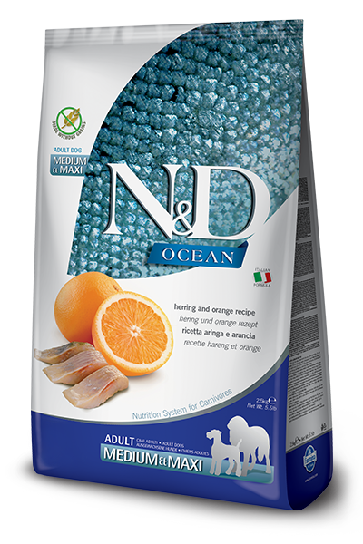 Farmina N&D Ocean Aringa E Arancia Cani Adulti Taglia Media E Grande Sacco 12kg-2