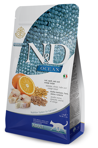 Farmina N&D Ocean Merluzzo E Farro Gatti Adulti Sacco 300g-1