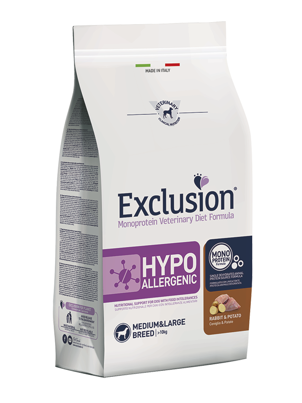 Exclusion Monoprotein Veterinary Diet Formula Hypoallergenic Crocchette Con Coniglio/Patate Per Cani Adulti Taglia Medio/Grande Sacco 2kg-2