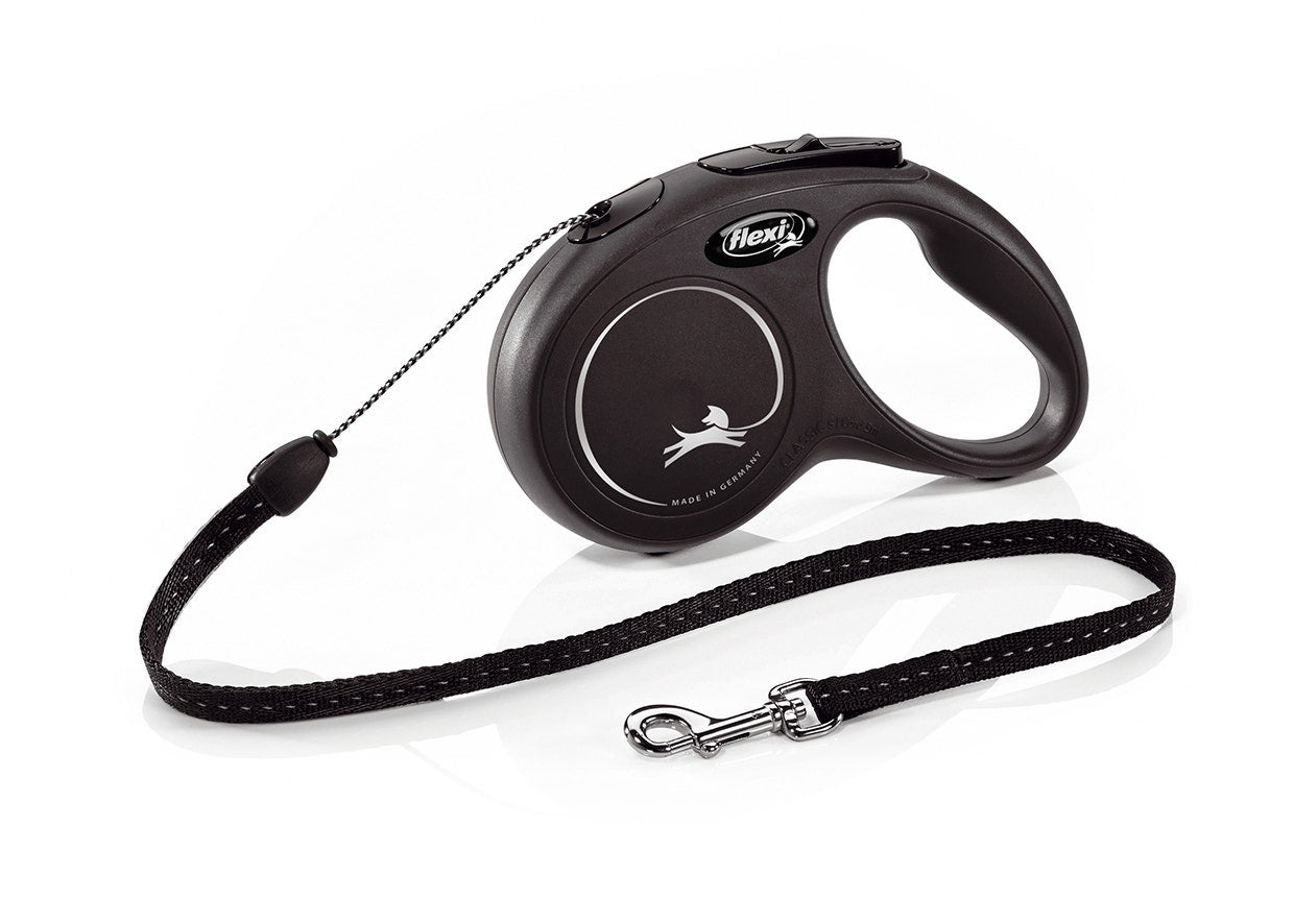 Flexi New Classic In Corda Guinzaglio Per Cani Colore Nero Taglia S 5m-1