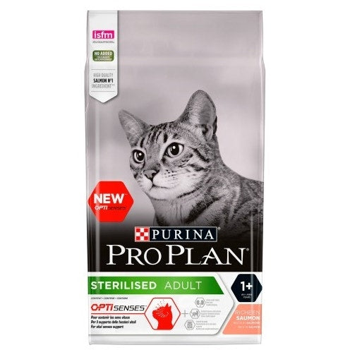 Nestle' Purina Proplan Sterilised Optisenses Con Salmone Cibo Secco Gatti Adulti Sterilizzati Sacco 10Kg-1