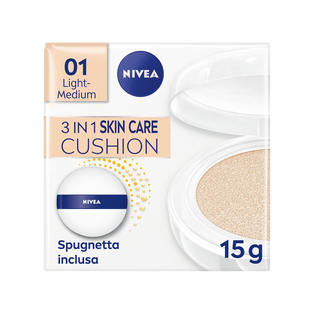 Nivea Q10 Plus Anti-age 3in1 Skin Care Cushion Light-medium 15 ml Crema Viso Colorata Anti-età Fp15-6