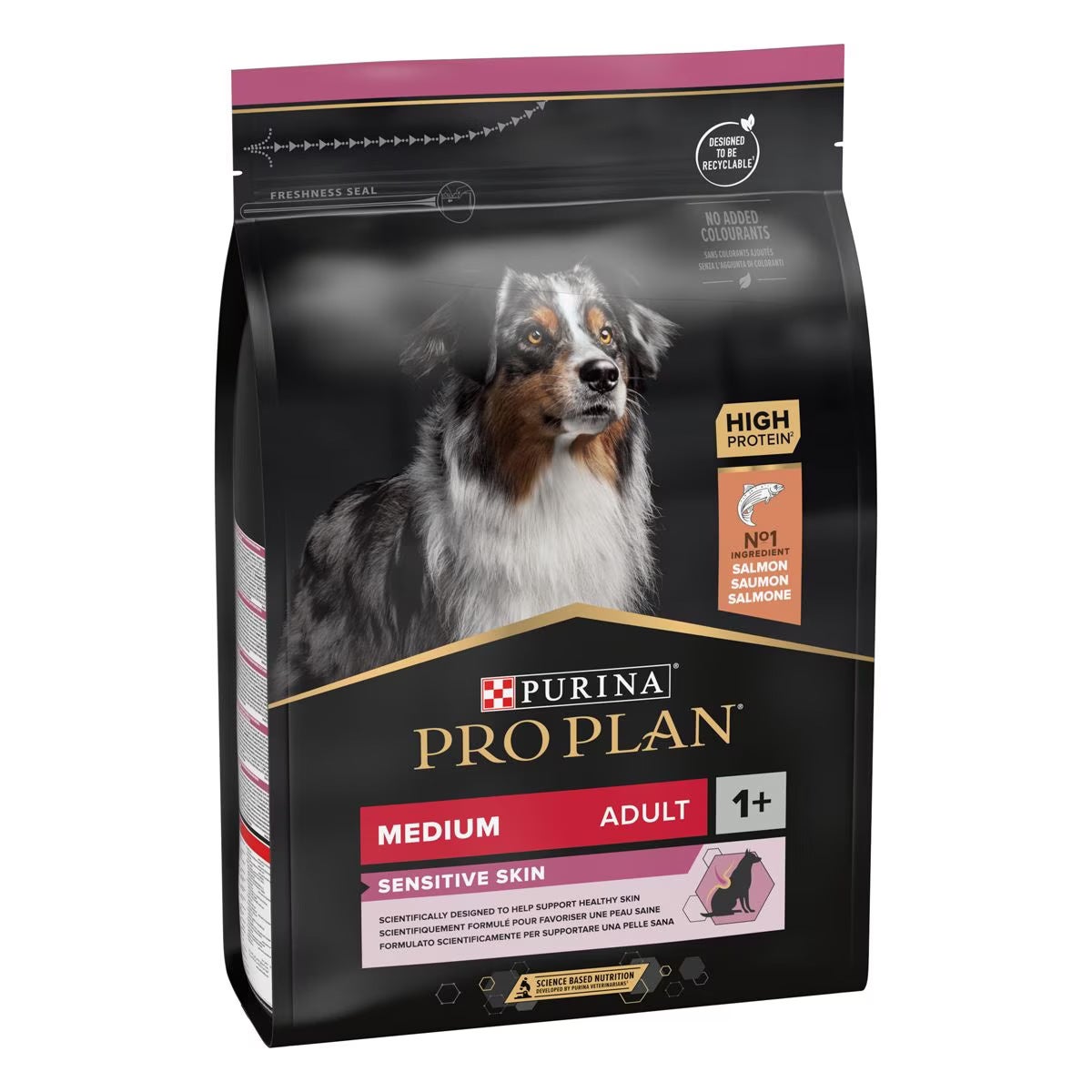 Purina Pro Plan Medium Adult Sensitive Skin Cibo Secco Con Salmone Cani Adulti Taglia Media 3kg-3