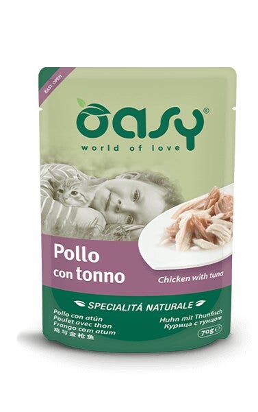 Oasy Specialità Naturale Gatto Pollo con Tonno 70g-1