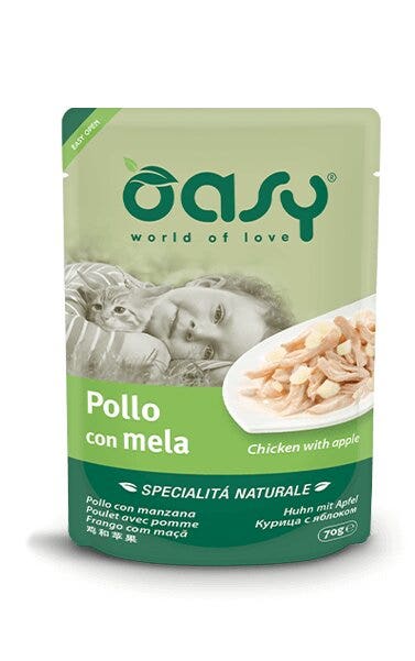 Oasy Specialità Naturale Gatto Pollo con Mela 70g-1