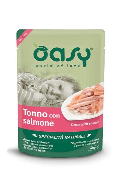 Oasy Specialità Naturale Gatto Tonno con Salmone 70g-1