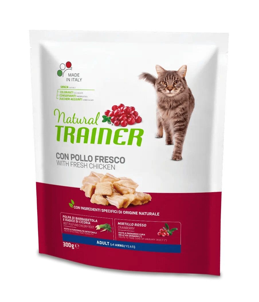 Natural Trainer Crocchette Pollo Fresco Per Gatti Adulti Sacco 300g-1