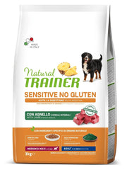 Natural Trainer Sensitive Senza Glutine Crocchette Agnello Per Cani Adulti Taglia Media/Grande 3kg-1