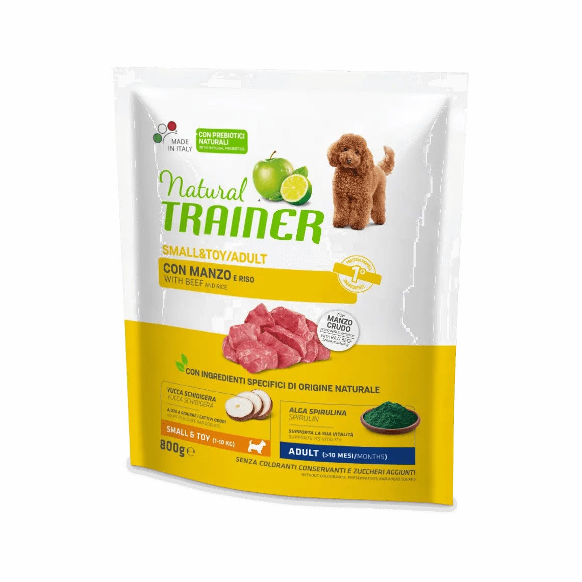 Natural Trainer Cibo Umido Con Manzo E Riso Per Cani Adulti Taglia Small Busta 800g-3