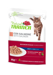 Natural Trainer Cibo Umido Salmone Per Gatti Adulti Busta 85g-1